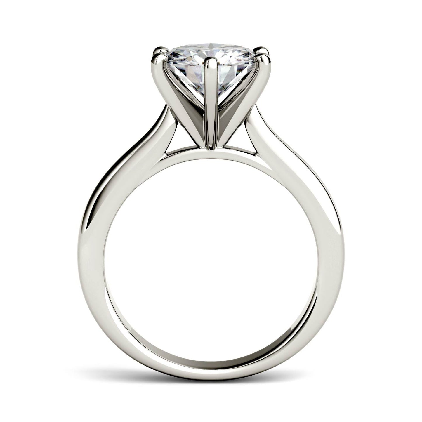 1.90 CTW DEW Round Moissanite Solitaire Engagement Ring in 14K White Gold