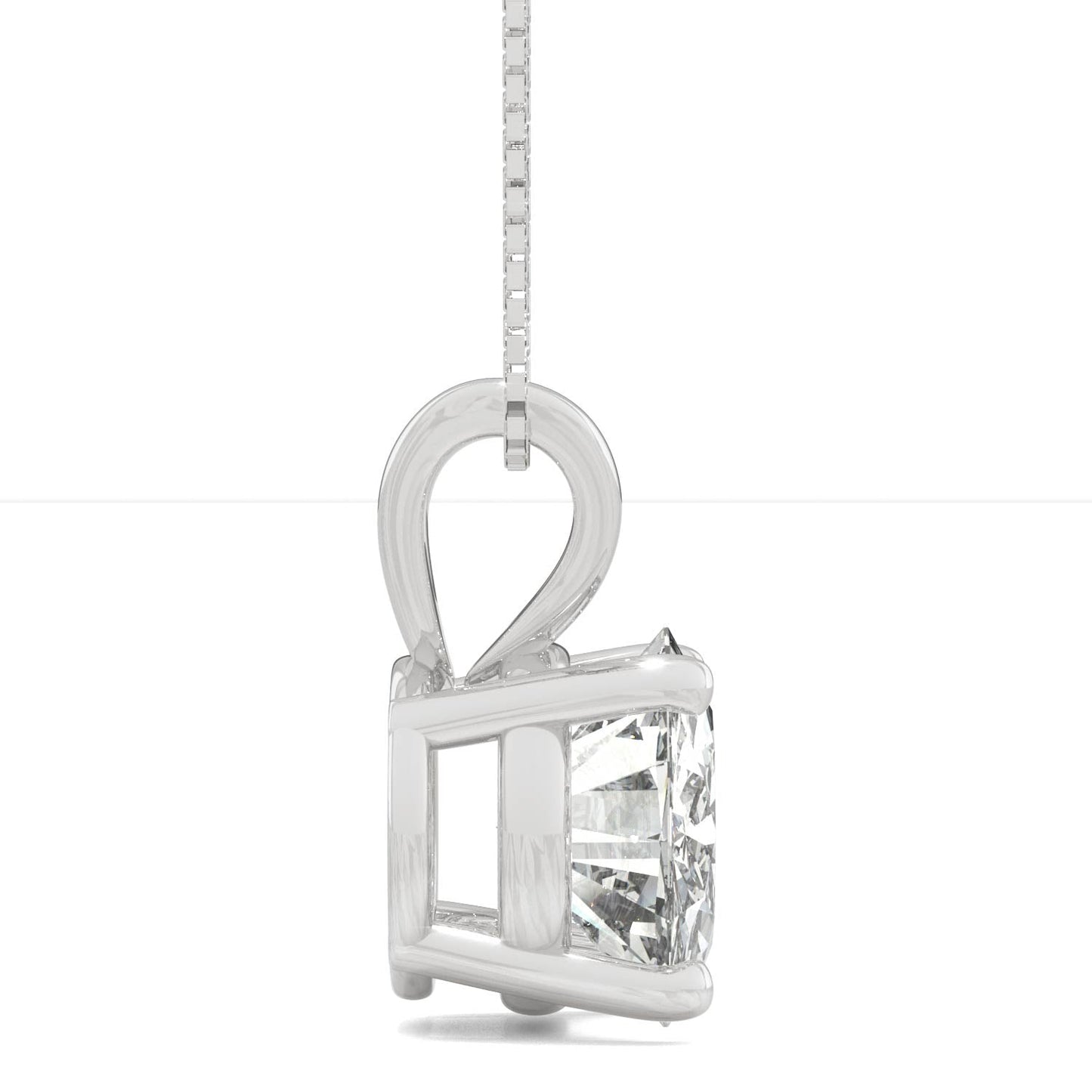 3.10 CTW DEW Round Moissanite Basket Pendant in 14K White Gold