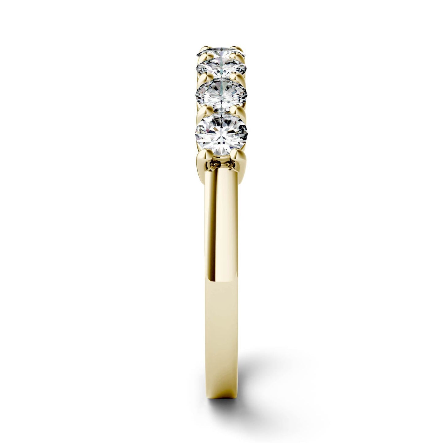 0.70 CTW DEW Round Moissanite Seven-Stone Ring in 14K Yellow Gold