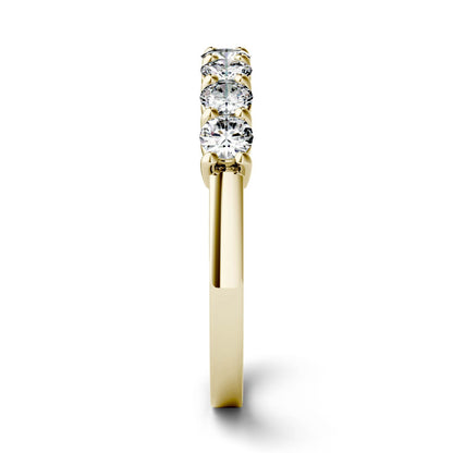 0.70 CTW DEW Round Moissanite Seven-Stone Ring in 14K Yellow Gold