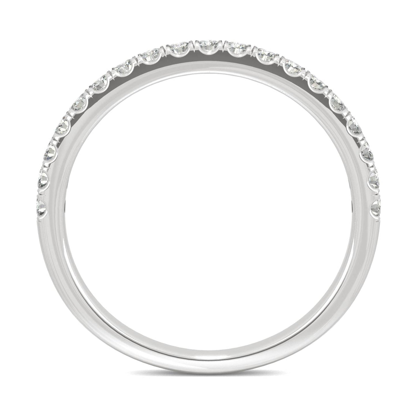 0.33 CTW DEW Round Moissanite Wedding Band in 14K White Gold