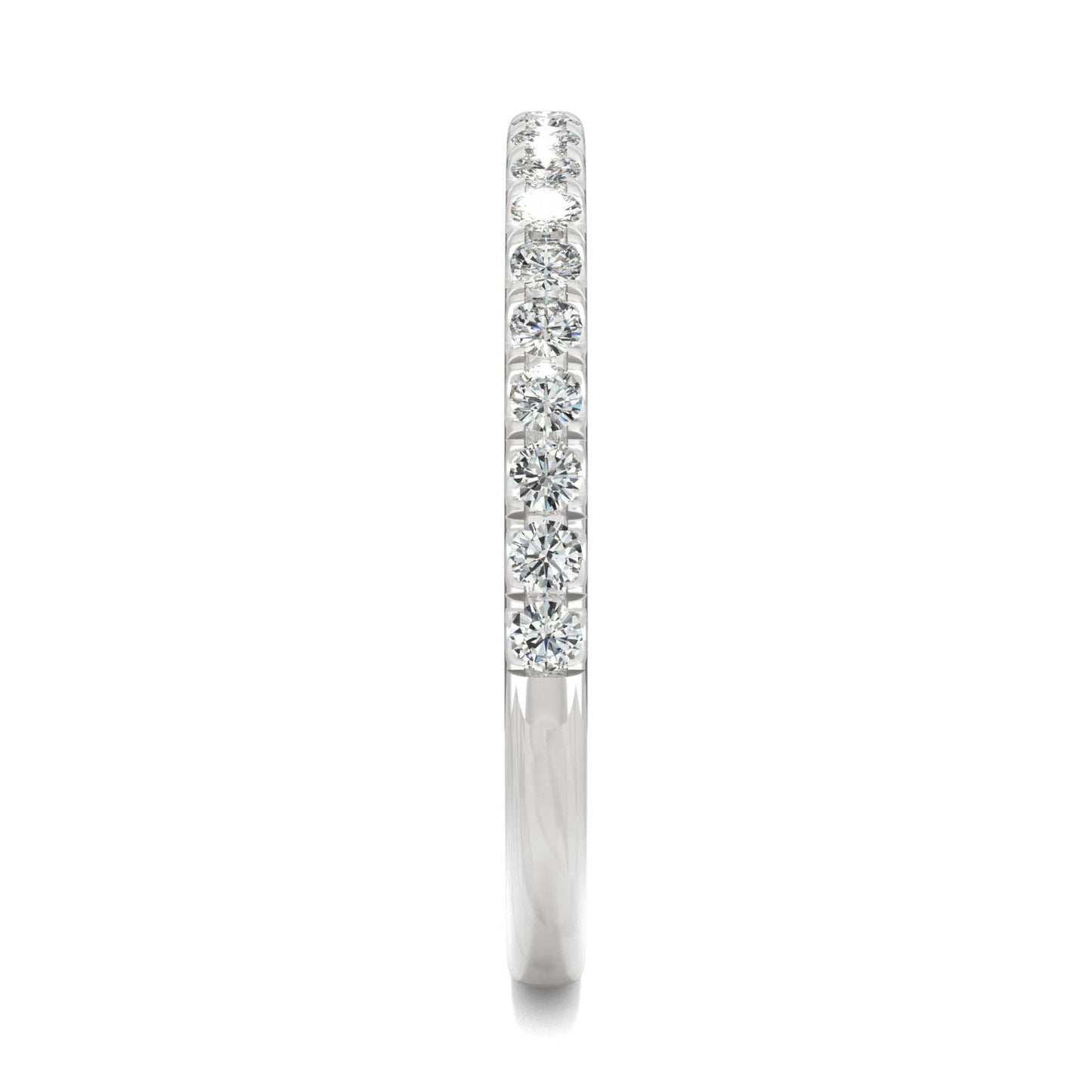 0.33 CTW DEW Round Moissanite Wedding Band in 14K White Gold
