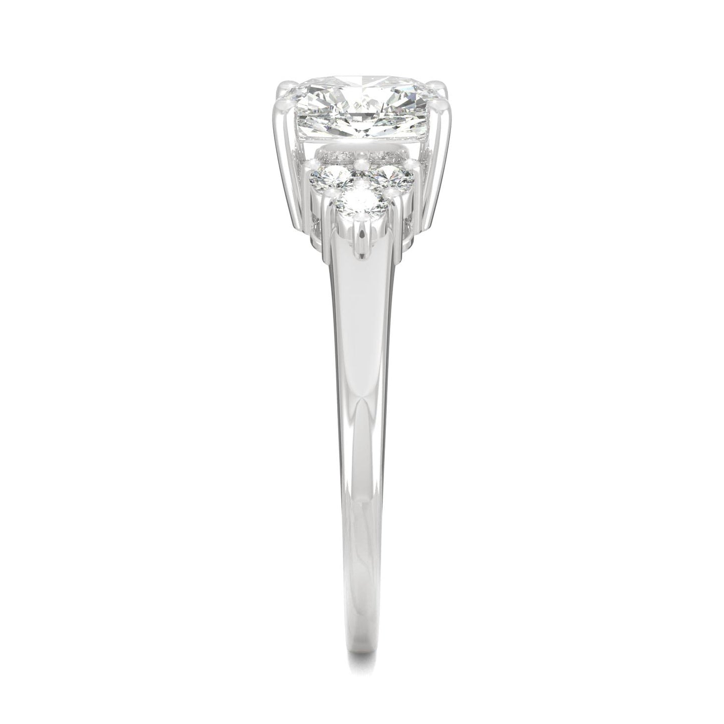1.88 CTW DEW Cushion Moissanite Engagement Ring in 14K White Gold