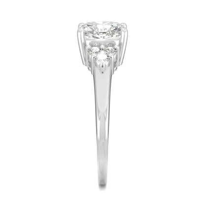 1.88 CTW DEW Cushion Moissanite Engagement Ring in 14K White Gold