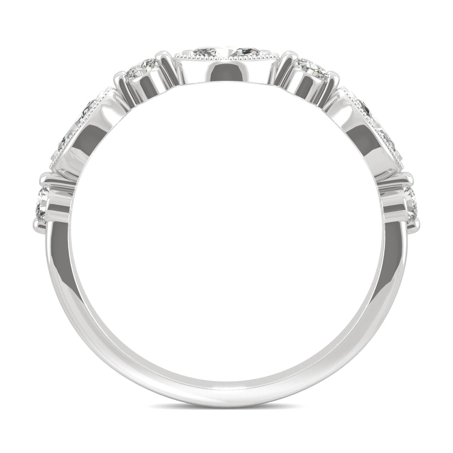 0.33 CTW DEW Marquise Moissanite Anniversary Band in 14K White Gold