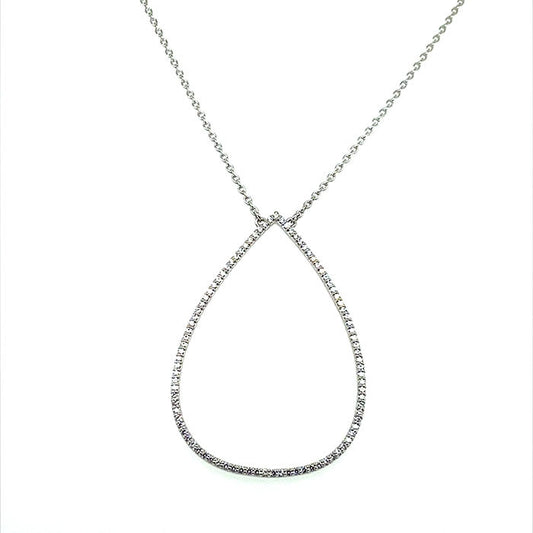 0.46 CTW DEW Moissanite Open Teardrop Necklace in Sterling Silver