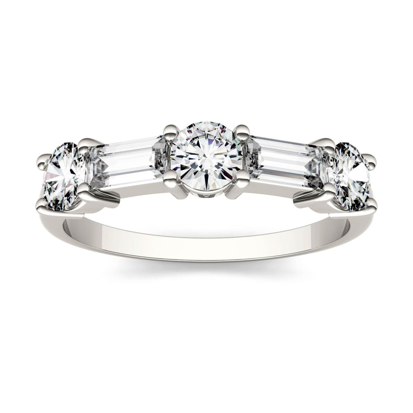 1.15 CTW DEW Straight Baguette Moissanite Band in 14K White Gold