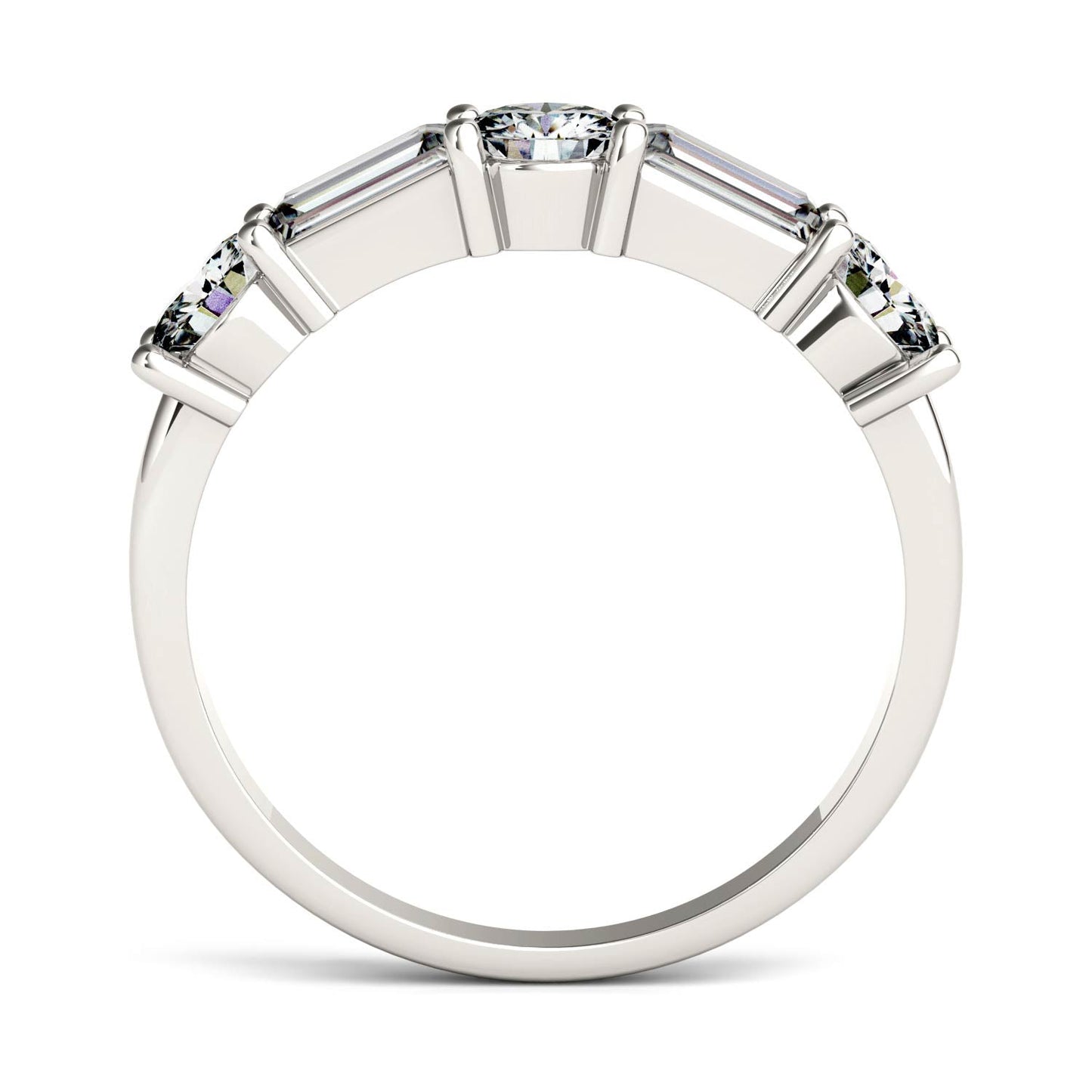 1.15 CTW DEW Straight Baguette Moissanite Band in 14K White Gold
