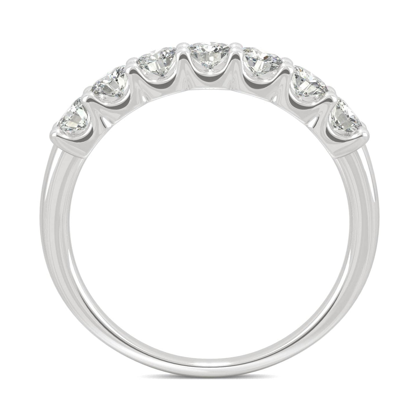 0.70 CTW DEW Round Moissanite Anniversary Band in 14K White Gold