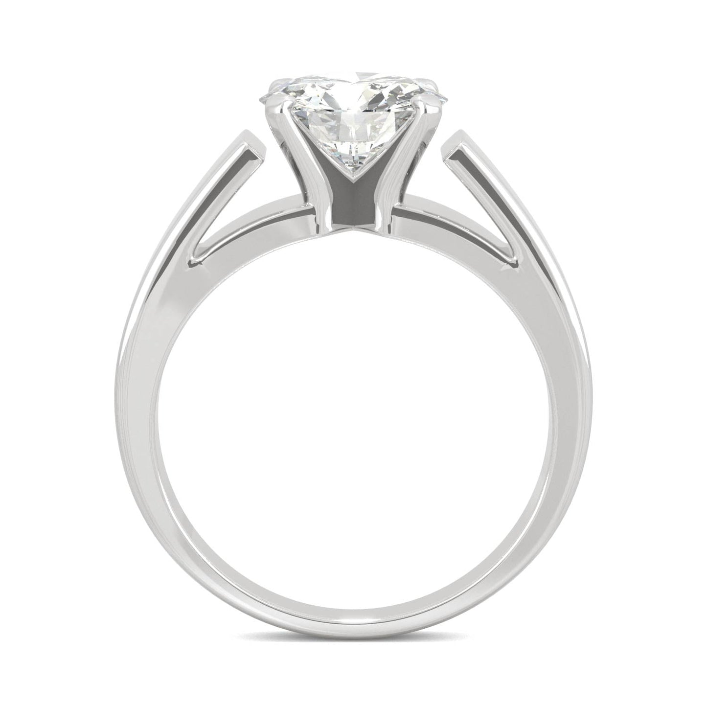 1.90 CTW DEW Round Moissanite Solitaire Engagement Ring in 14K White Gold