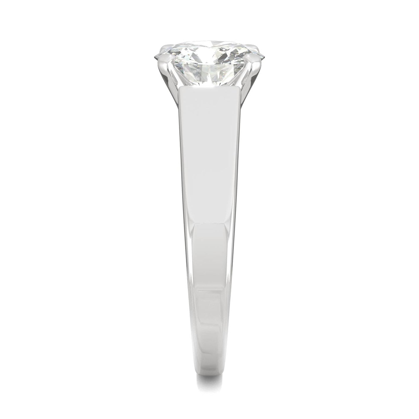 1.90 CTW DEW Round Moissanite Solitaire Engagement Ring in 14K White Gold
