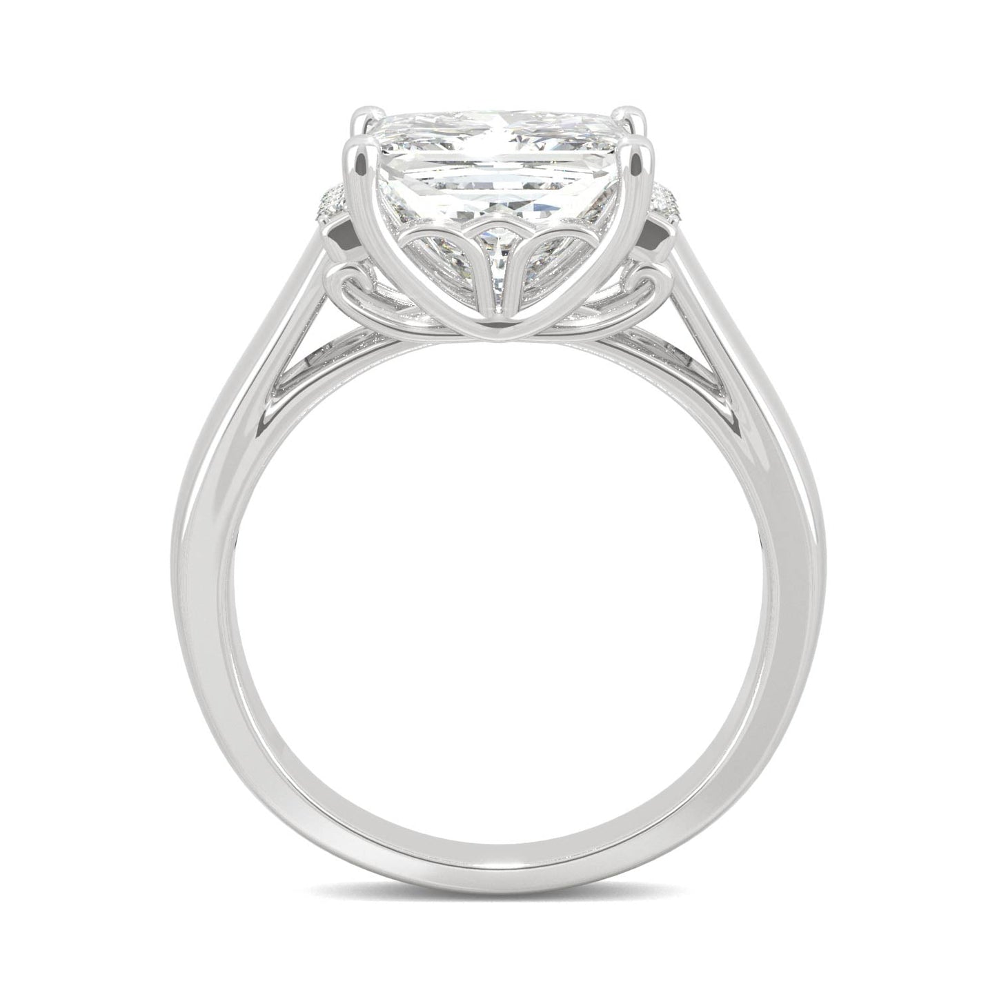 3.72 CTW DEW Square Moissanite Fashion Ring in 14K White Gold