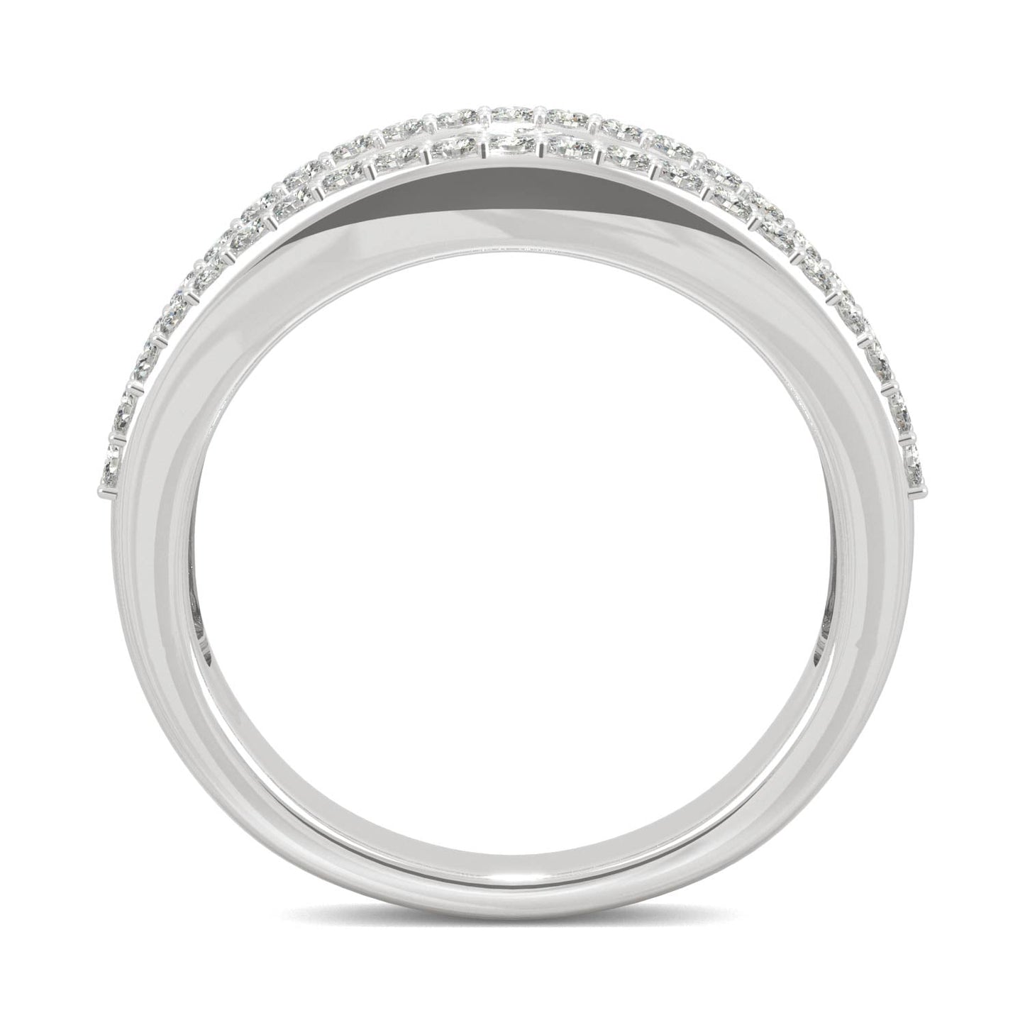 1.53 CTW DEW Round Moissanite Graduated Band in 14K White Gold