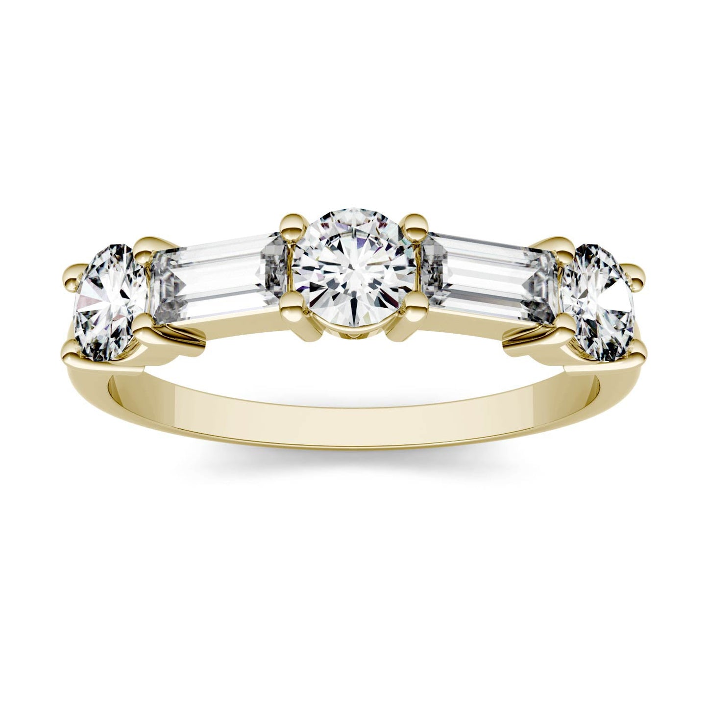 1.15 CTW DEW Straight Baguette Moissanite Band in 14K Yellow Gold