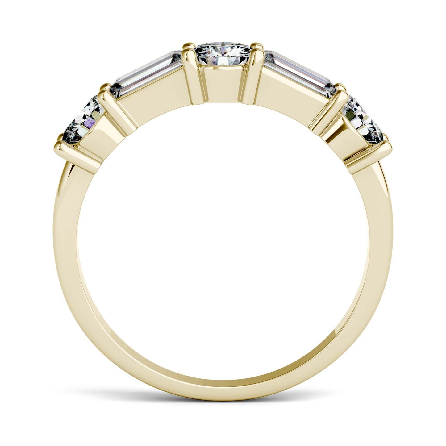 1.15 CTW DEW Straight Baguette Moissanite Band in 14K Yellow Gold