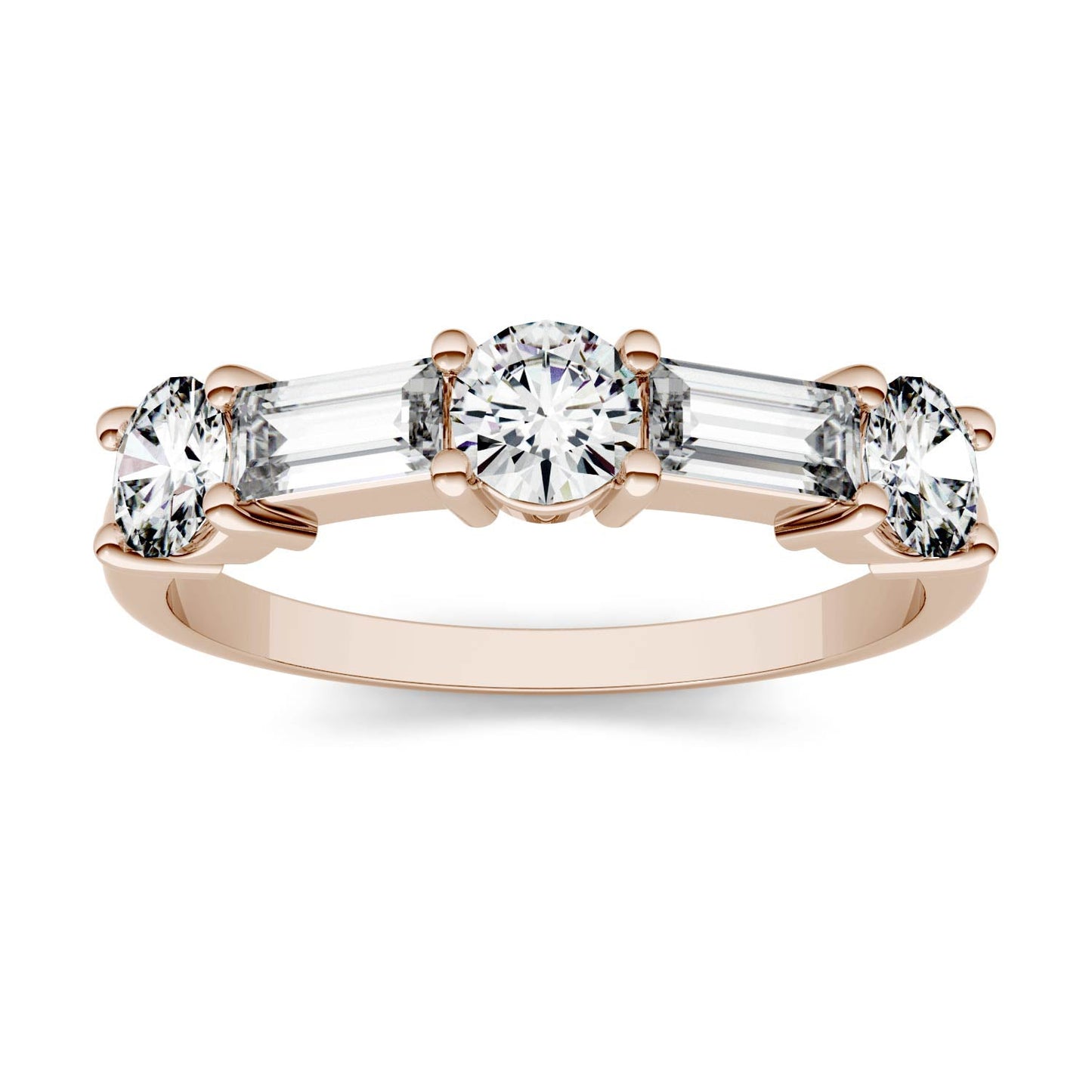 1.15 CTW DEW Straight Baguette Moissanite Band in 14K Rose Gold