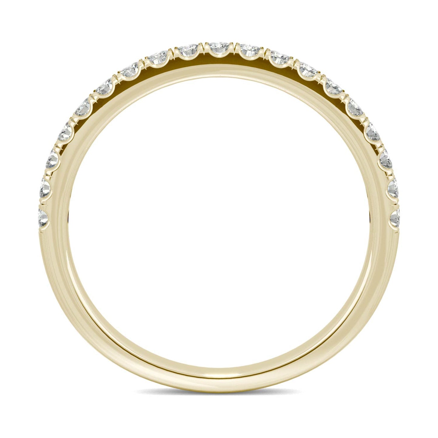 0.33 CTW DEW Round Moissanite Wedding Band in 14K Yellow Gold