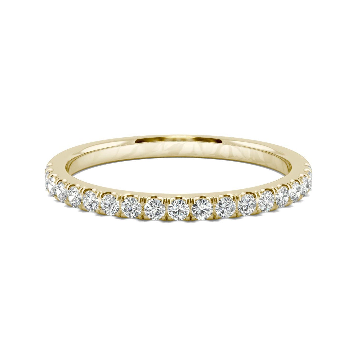 0.33 CTW DEW Round Moissanite Wedding Band in 14K Yellow Gold