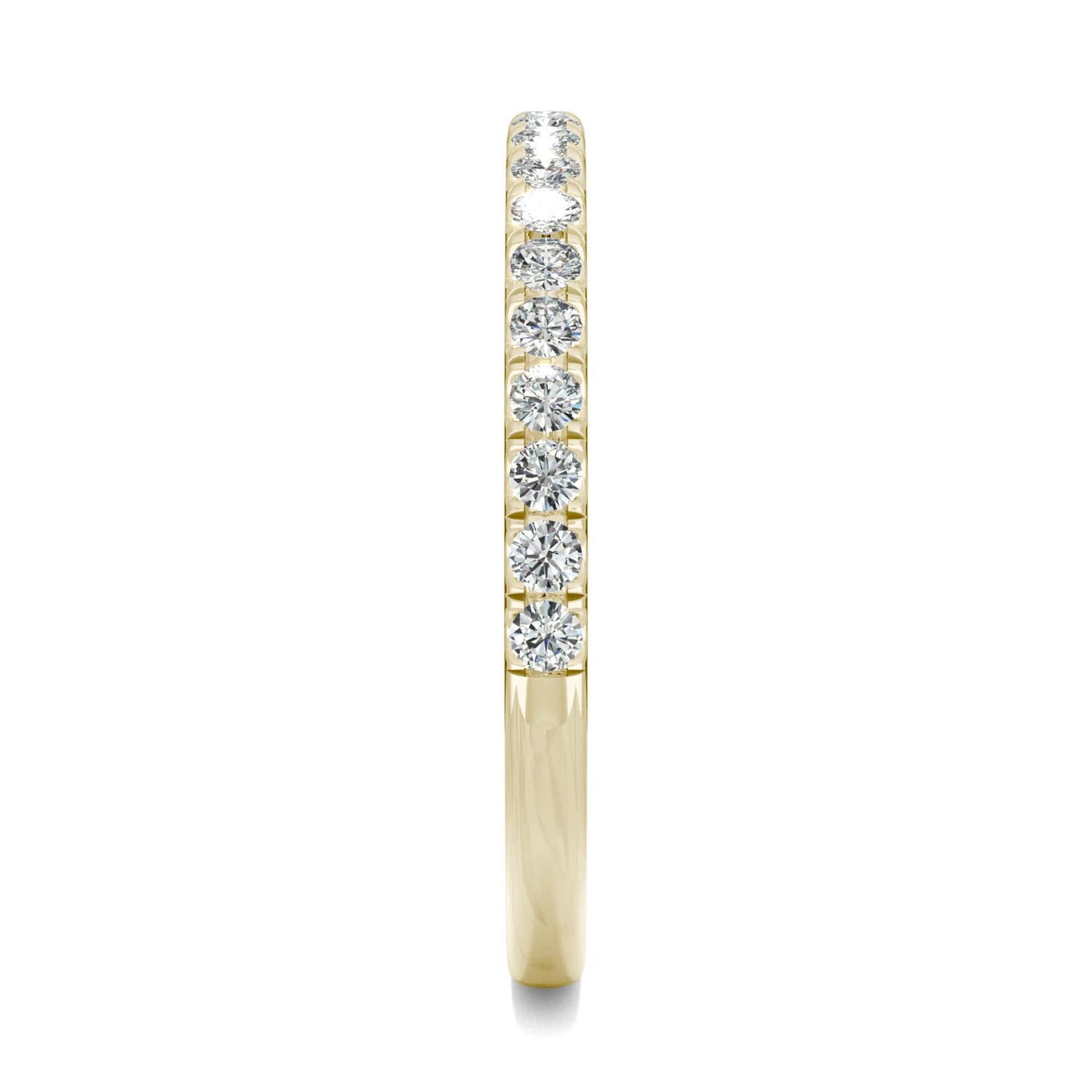 0.33 CTW DEW Round Moissanite Wedding Band in 14K Yellow Gold