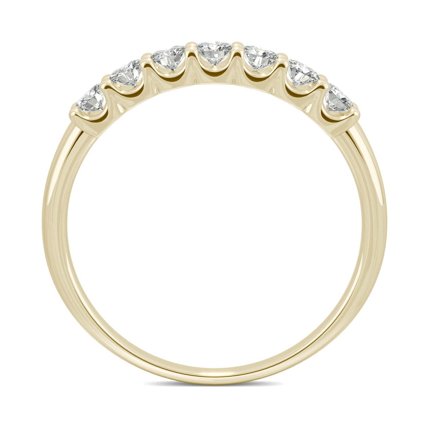 0.42 CTW DEW Round Moissanite Anniversary Band in 14K Yellow Gold