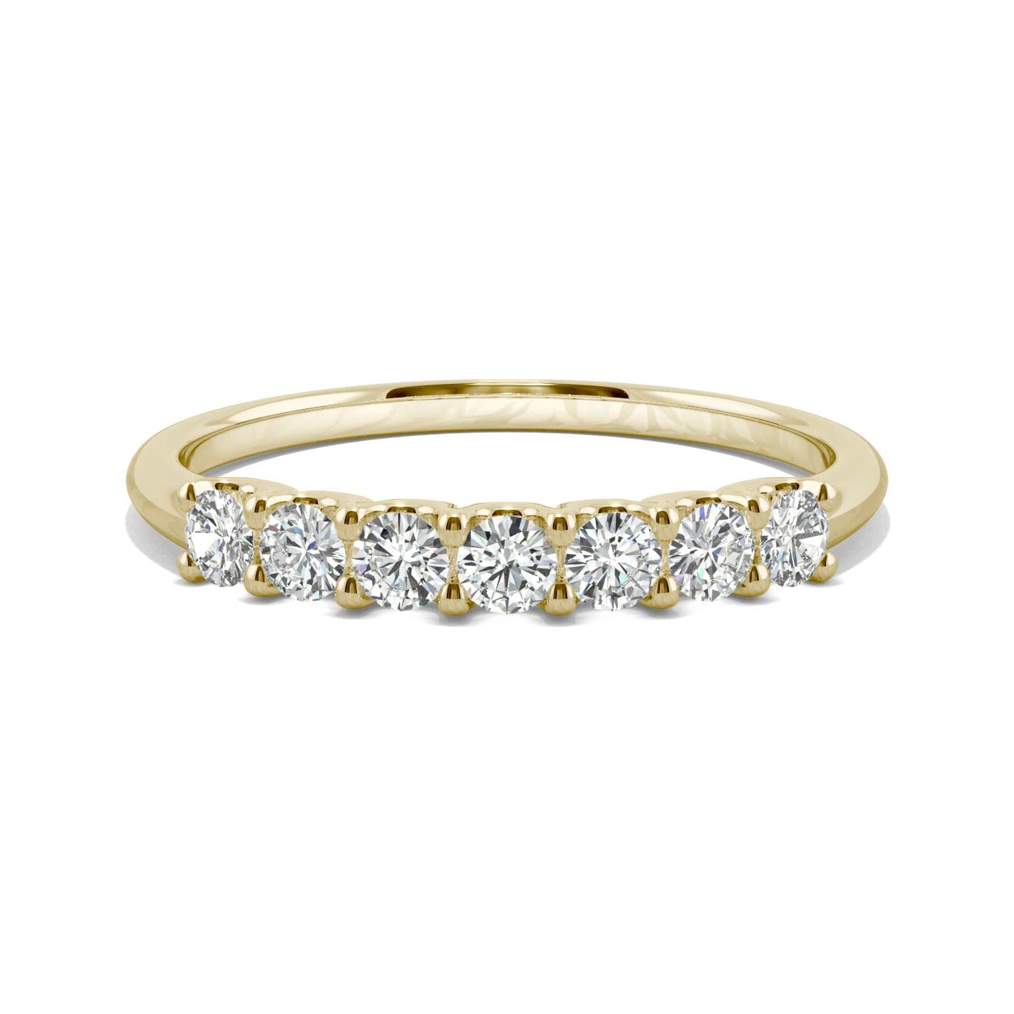 0.42 CTW DEW Round Moissanite Anniversary Band in 14K Yellow Gold