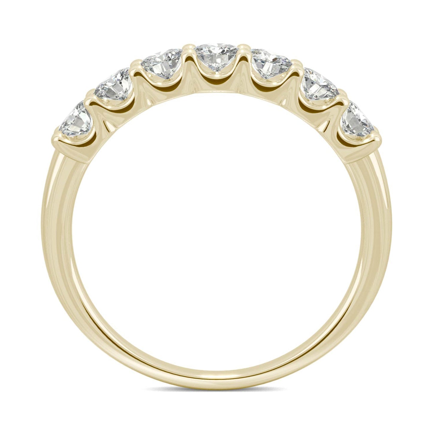 0.70 CTW DEW Round Moissanite Anniversary Band in 14K Yellow Gold