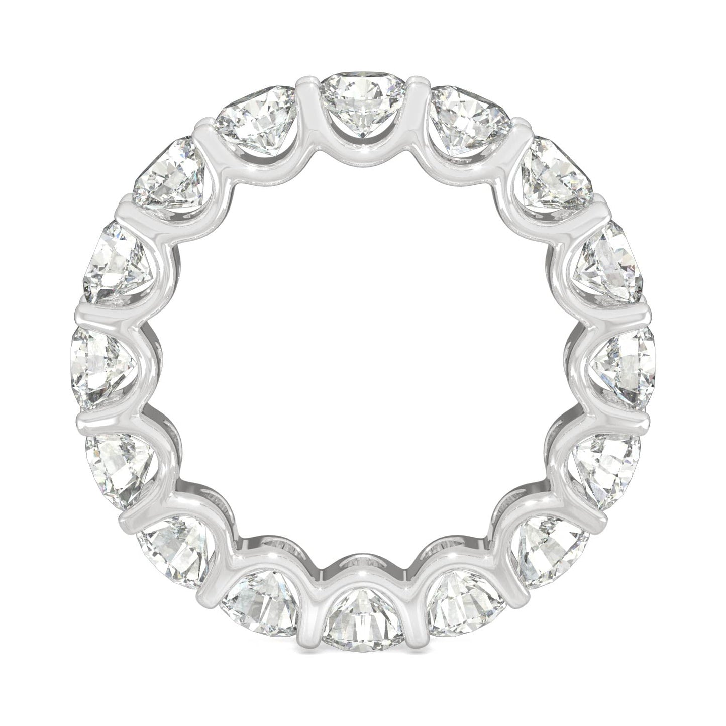 5.28 CTW DEW Round Moissanite Eternity Band in 14K White Gold