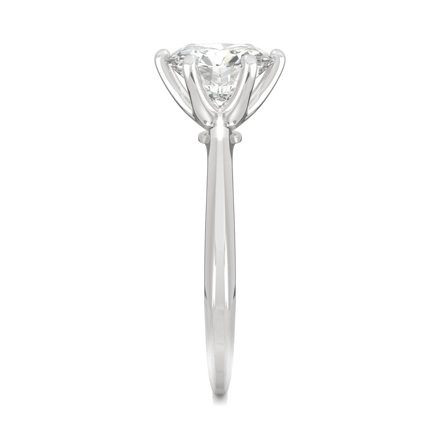 1.90 CTW DEW Round Moissanite Six-Prong Solitaire Engagement Ring in 14K White Gold