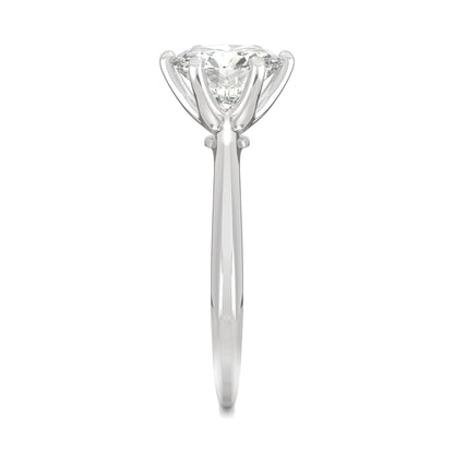 1.90 CTW DEW Round Moissanite Six-Prong Solitaire Engagement Ring in 14K White Gold