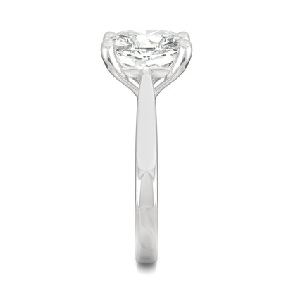 4.20 CTW DEW Cushion Moissanite Solitaire Engagement Ring in 14K White Gold