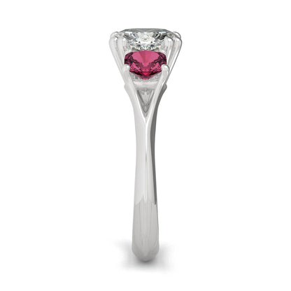 3.40 CTW DEW Cushion Moissanite Engagement Ring in 14K White Gold