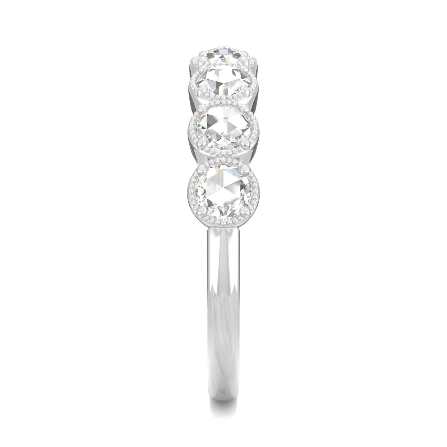0.42 CTW DEW Rose-Cut Moissanite Seven-Stone Ring in 14K White Gold