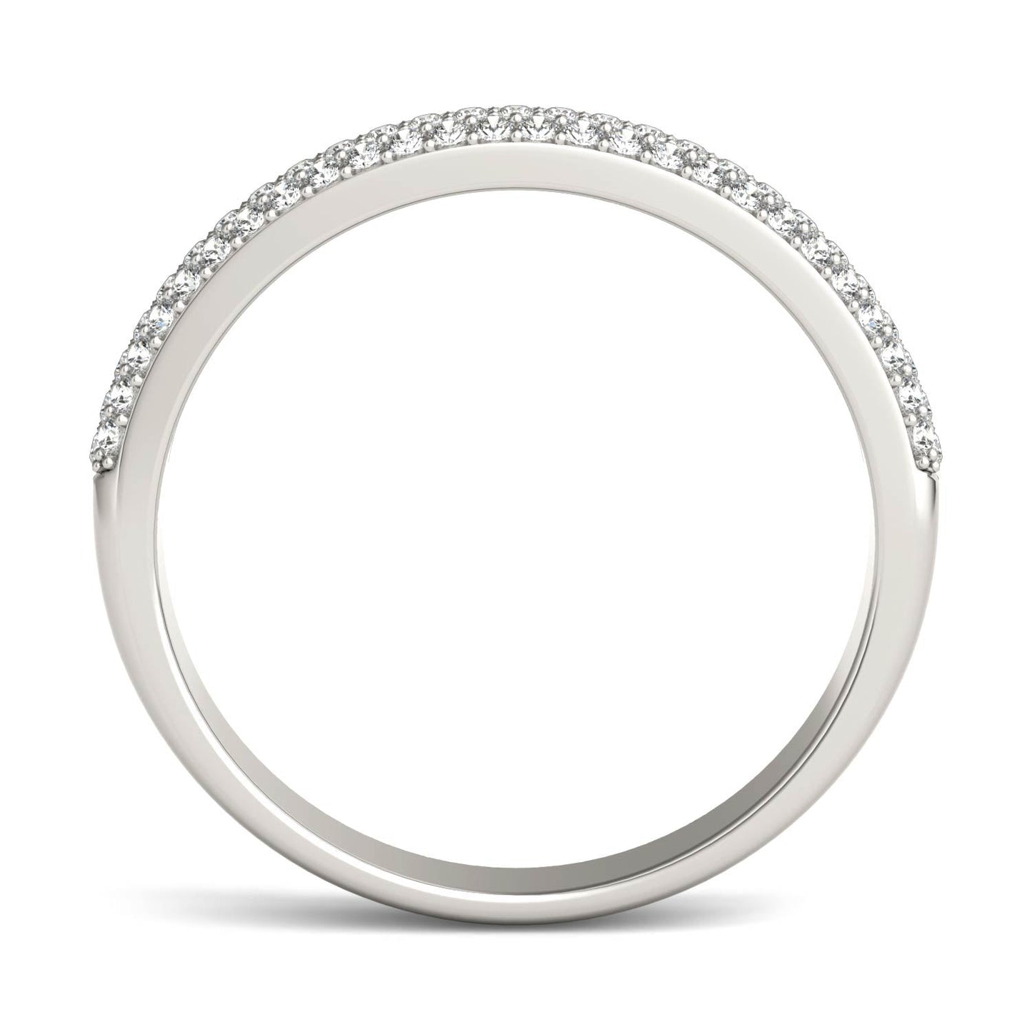 0.17 CTW DEW Round Moissanite Pave Band in 14K White Gold