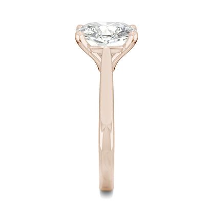 3.30 CTW DEW Cushion Moissanite Engagement Ring in 14K Rose Gold