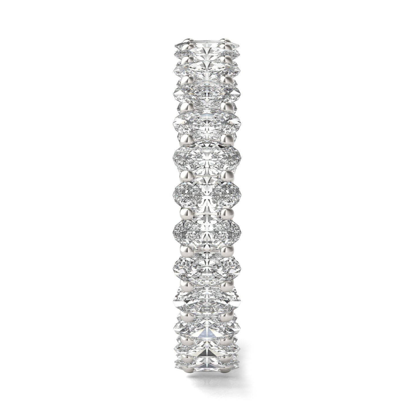 2.90 CTW DEW Oval Moissanite Eternity Band in 14K White Gold