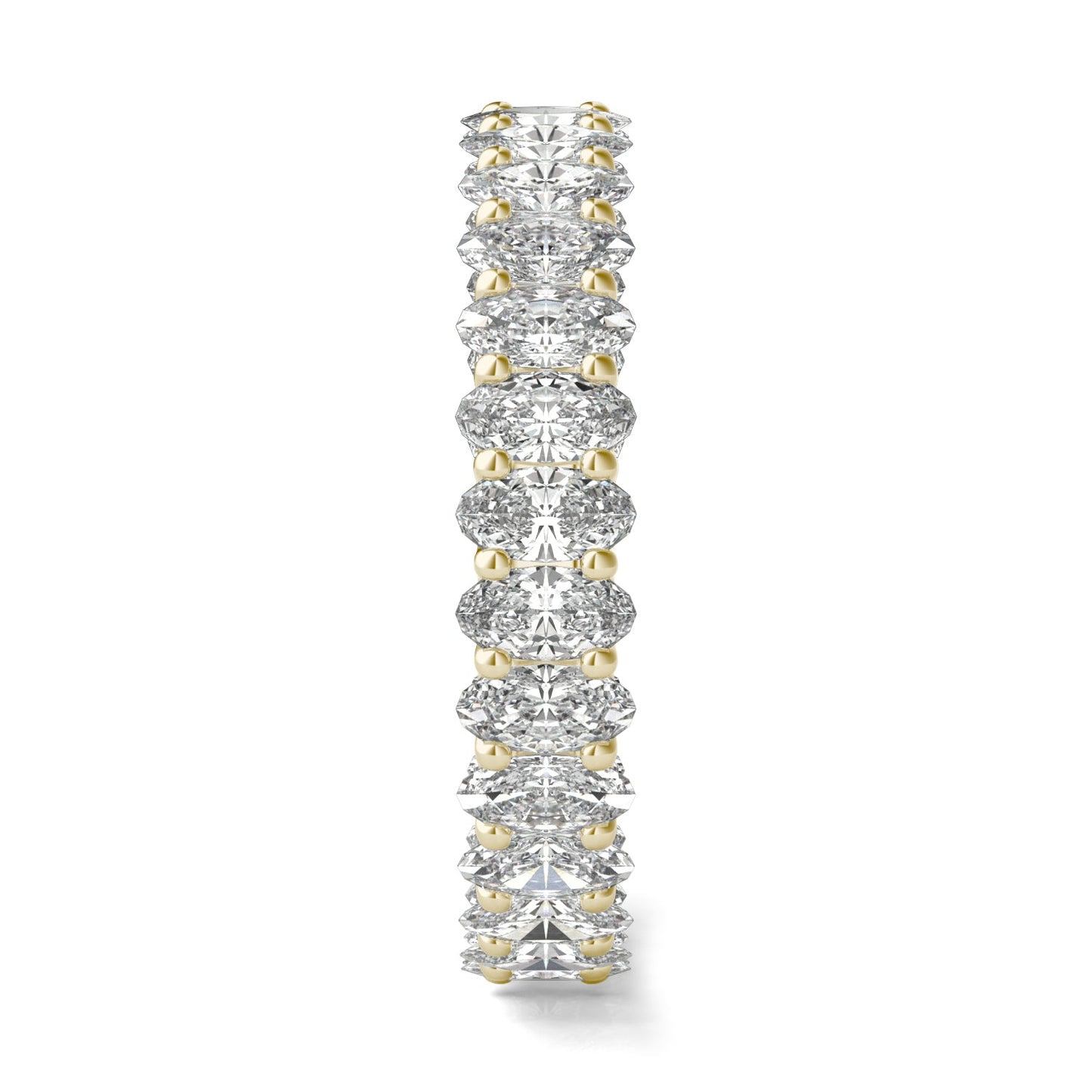 2.90 CTW DEW Oval Moissanite Eternity Band in 14K Yellow Gold
