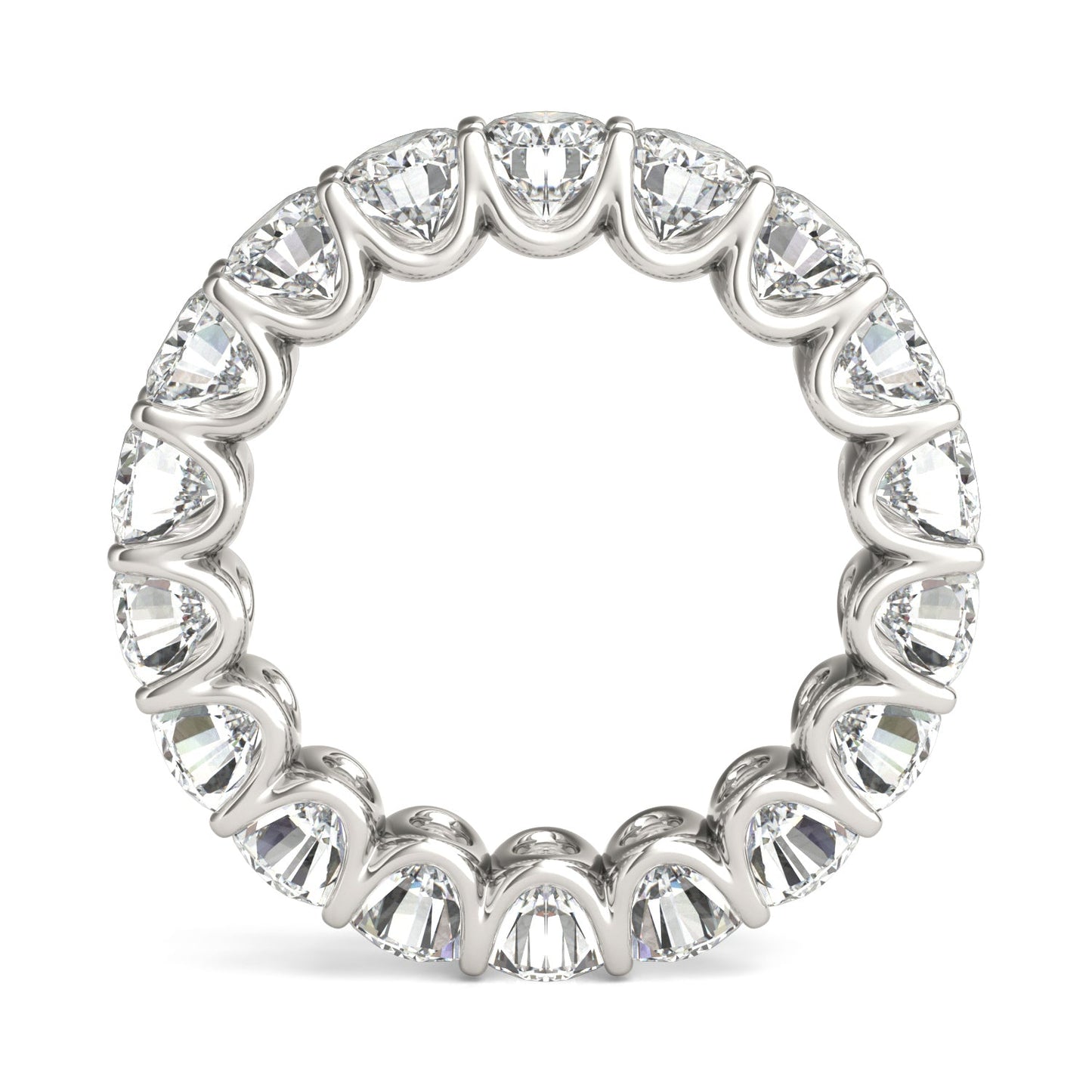 8.50 CTW DEW Oval Moissanite Eternity Band in 14K White Gold
