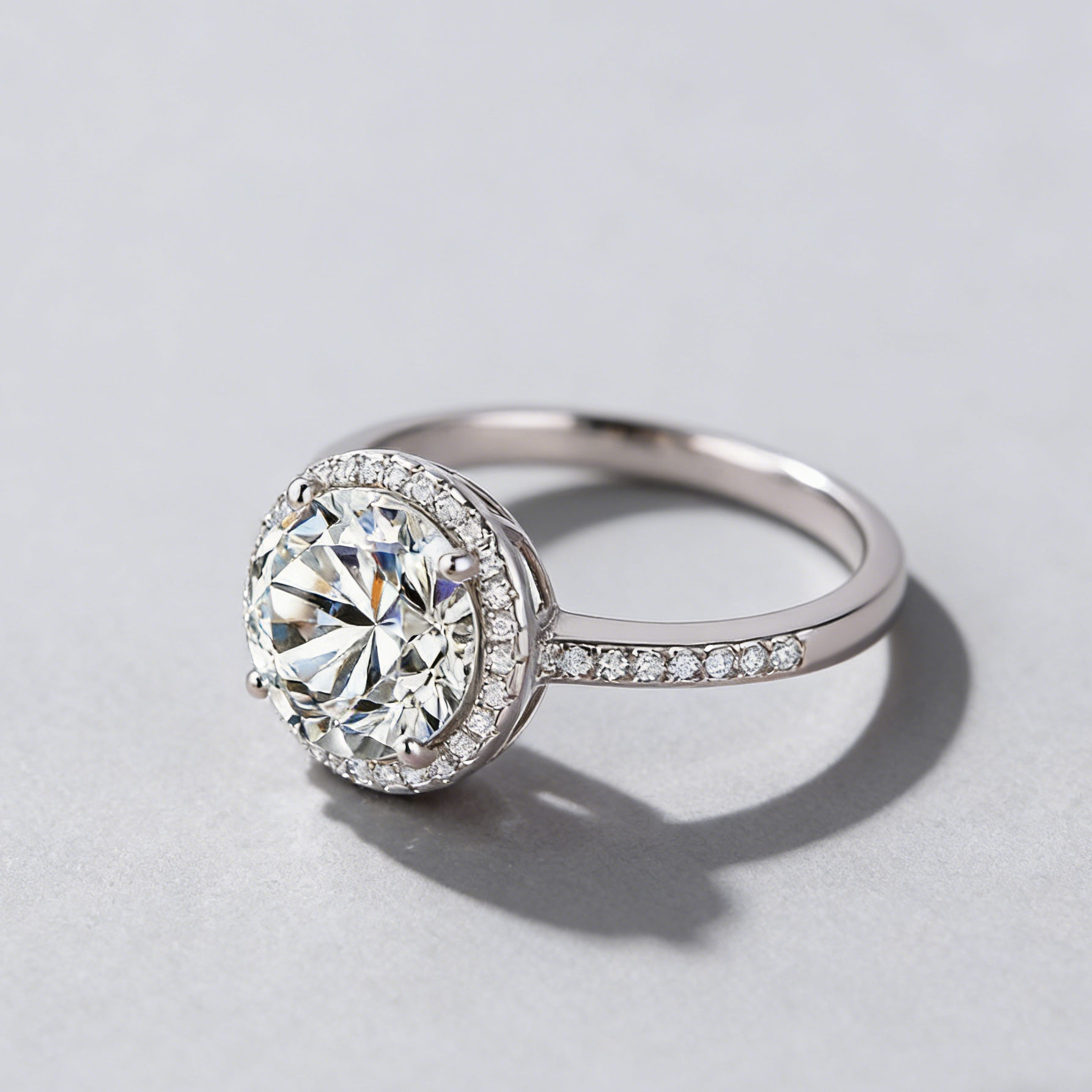 3 carats Luxury Moissanite Ring in 925 Silver with GRA Certified, Classic 4-Prong Engagement & Anniversary Gift