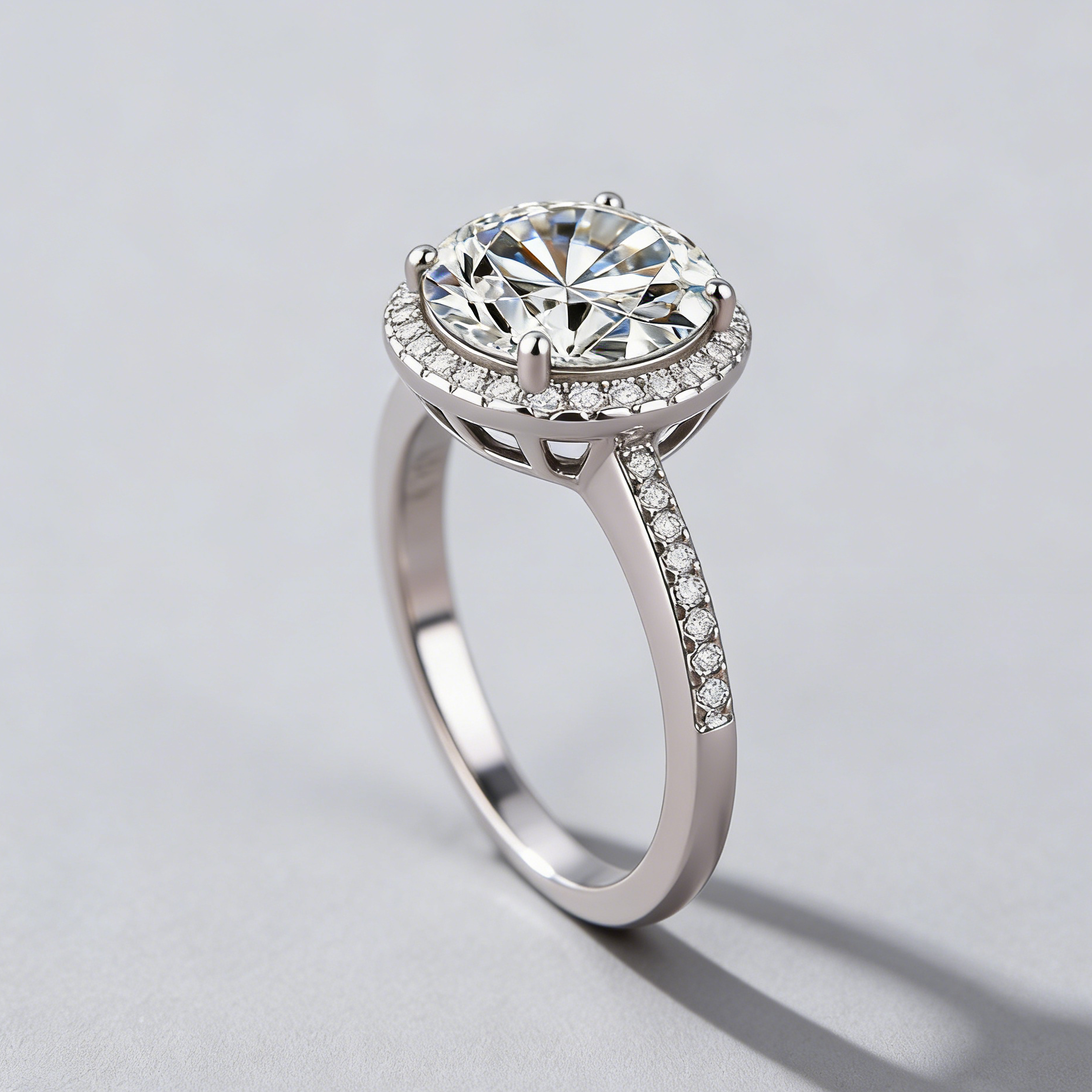 3 carats Luxury Moissanite Ring in 925 Silver with GRA Certified, Classic 4-Prong Engagement & Anniversary Gift