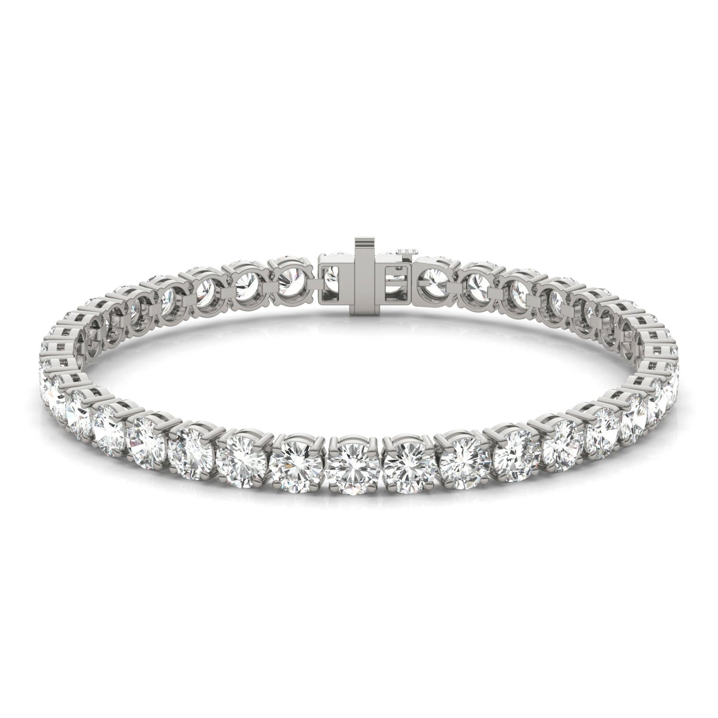 12.21 CTW DEW Round Moissanite Tennis Bracelet in Sterling Silver