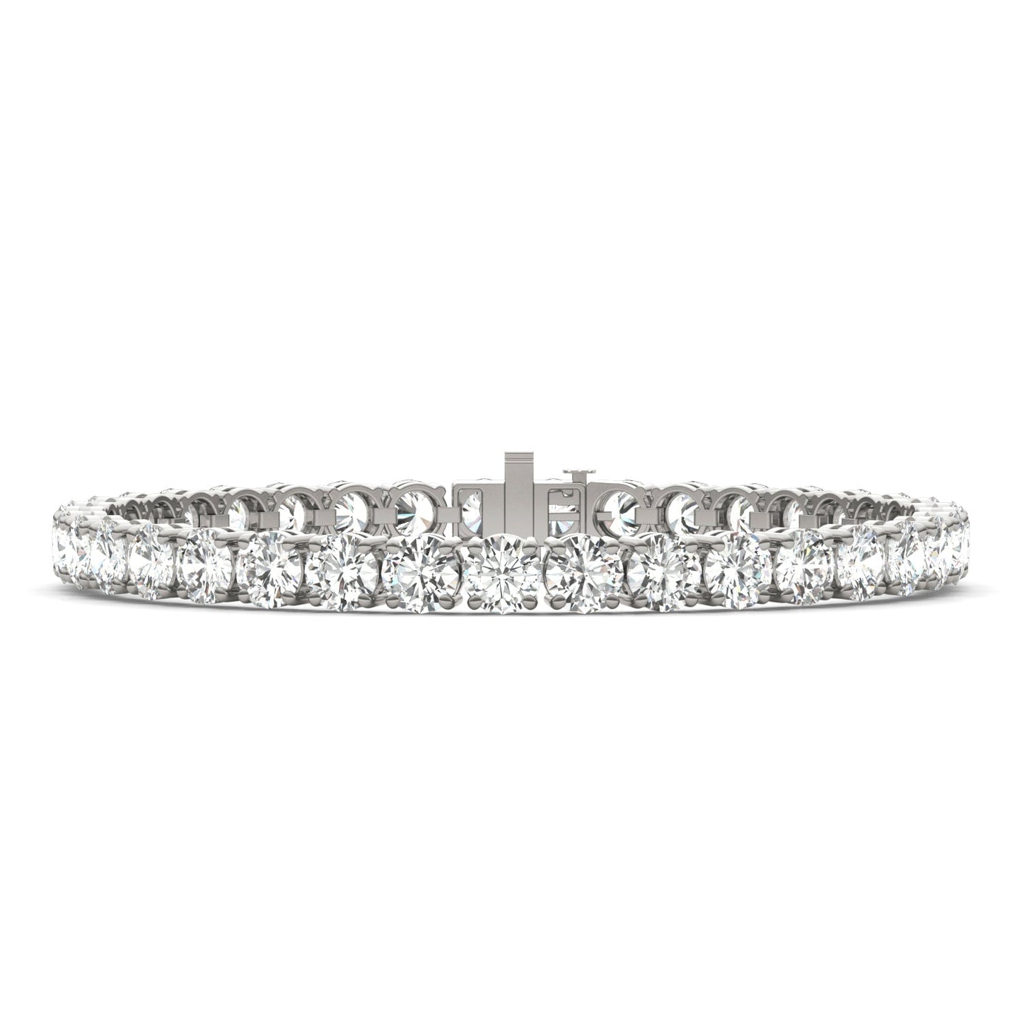 12.21 CTW DEW Round Moissanite Tennis Bracelet in Sterling Silver