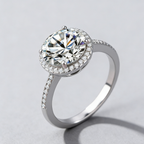 3 carats Luxury Moissanite Ring in 925 Silver with GRA Certified, Classic 4-Prong Engagement & Anniversary Gift