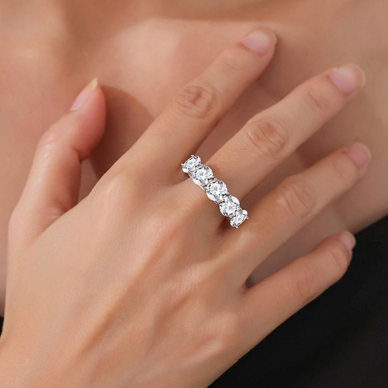 5CT Moissanite Ring in 925 Sterling Silver –GRA Certified, Lightweight Luxury Band for Women