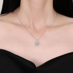 2CT Moissanite Pendant Necklace – 925 Silver Necklace, Adjustable O-Chain (41–50cm), GRA Certified
