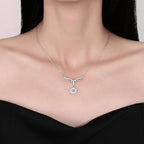 Moissanite Necklace – 925 Sterling Silver, GRA Certified, Adjustable Chain