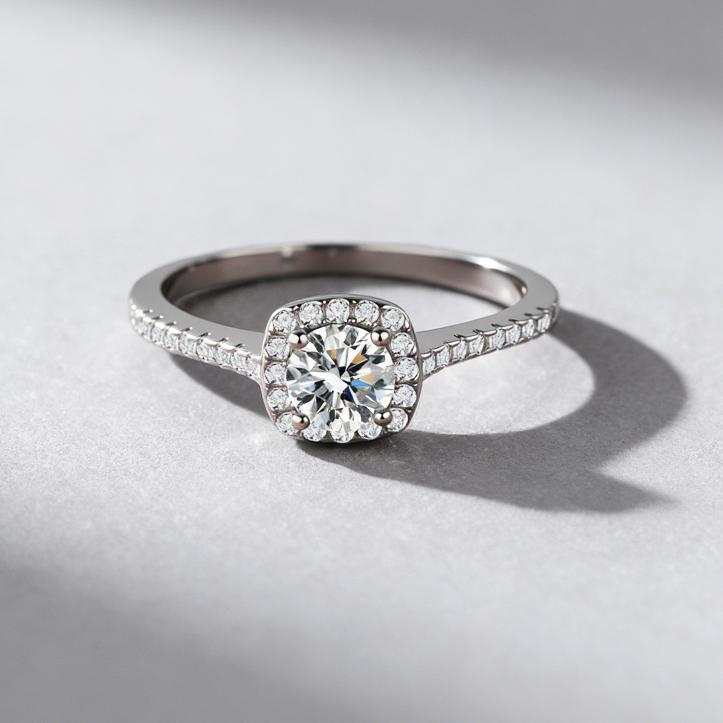 Sugar Cube Moissanite Ring in 925 Sterling Silver – Dainty Square Stone Band for Couples, Jewelry Gift
