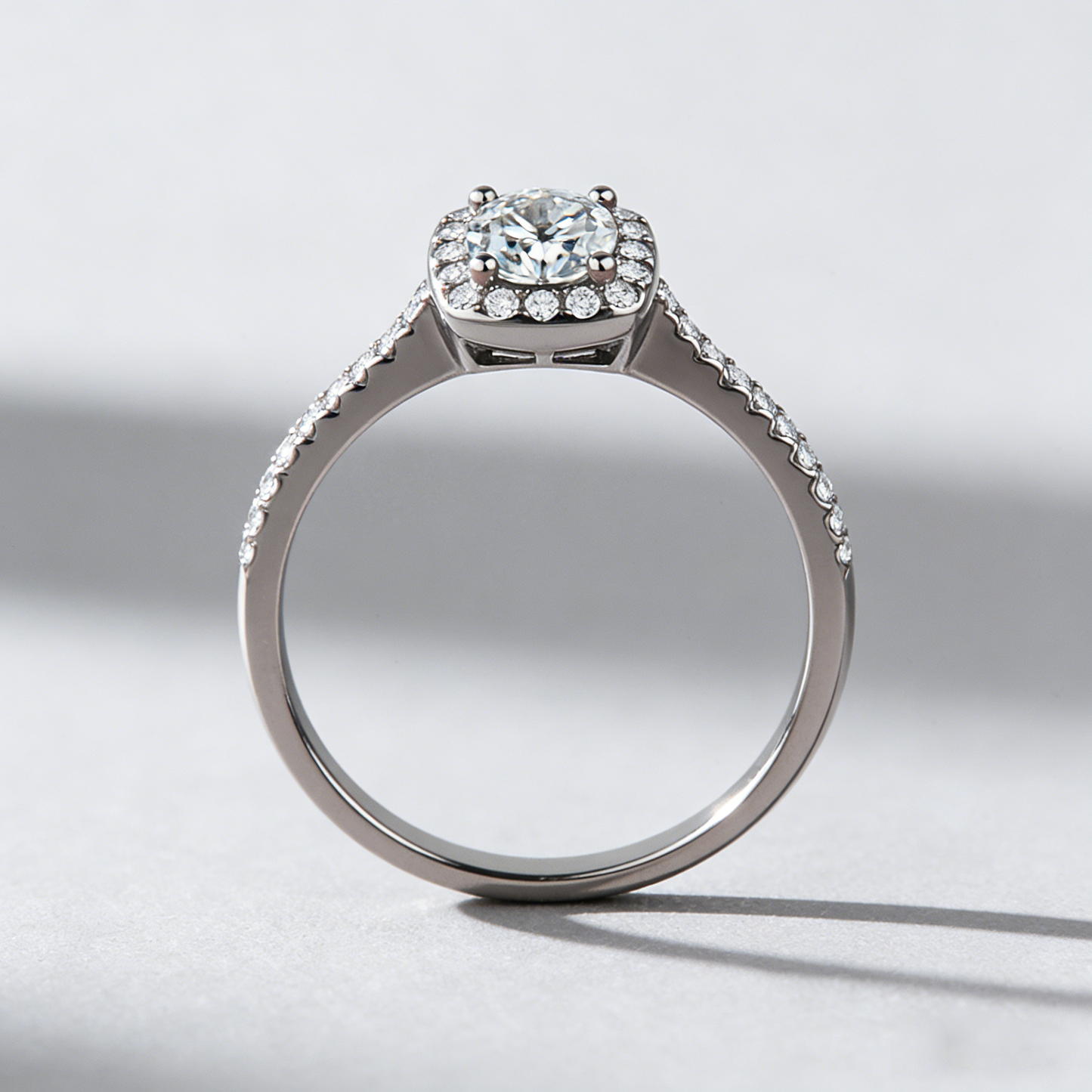 Sugar Cube Moissanite Ring in 925 Sterling Silver – Dainty Square Stone Band for Couples, Jewelry Gift
