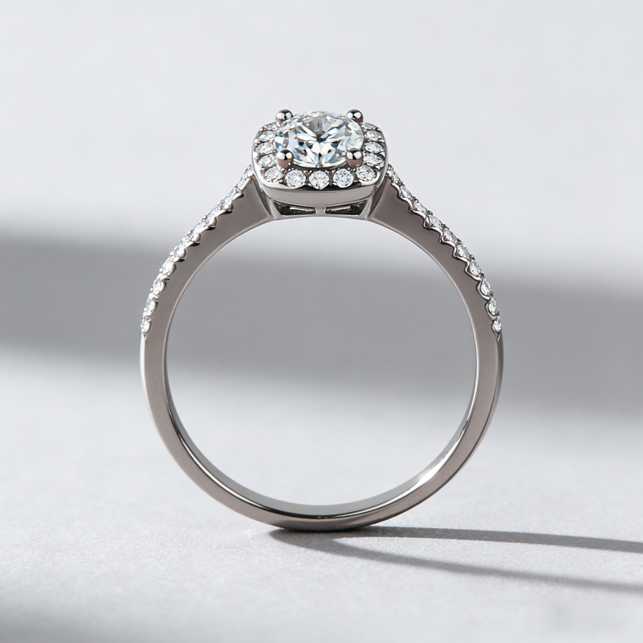 Sugar Cube Moissanite Ring in 925 Sterling Silver – Dainty Square Stone Band for Couples, Jewelry Gift