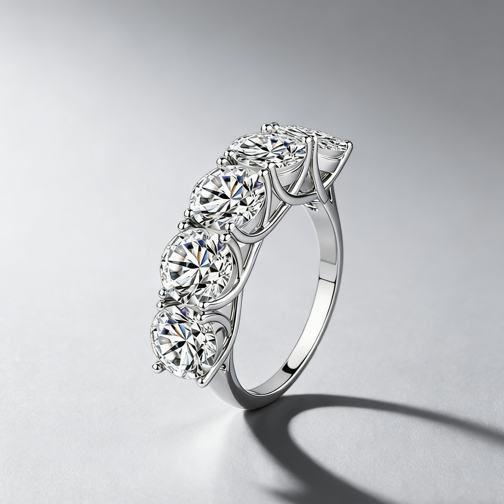 5CT Moissanite Ring in 925 Sterling Silver –GRA Certified, Lightweight Luxury Band for Women