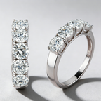 5CT Moissanite Ring in 925 Sterling Silver –GRA Certified, Lightweight Luxury Band for Women